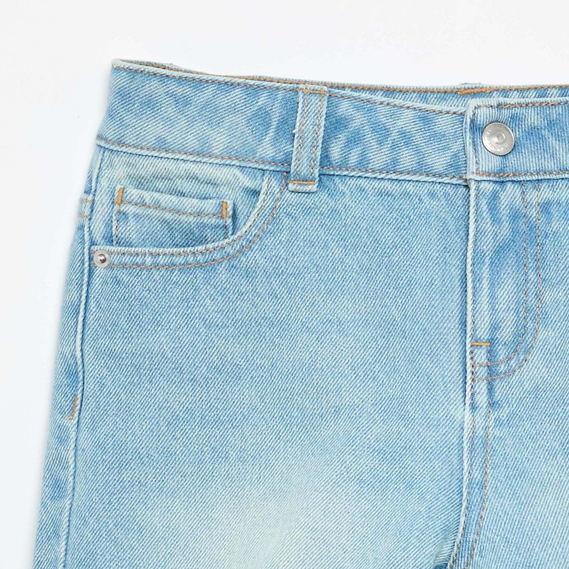 High-waisted denim shorts BLUE