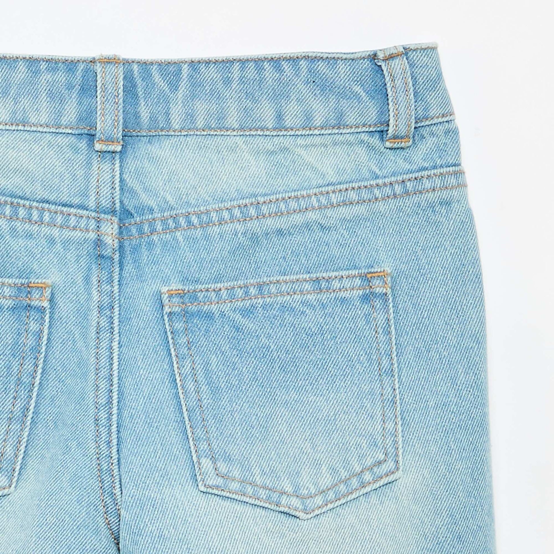 High-waisted denim shorts BLUE