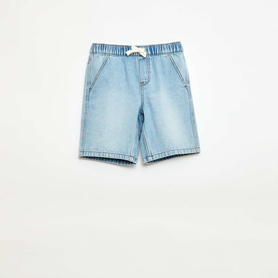 Elasticated Denim Shorts BLUE