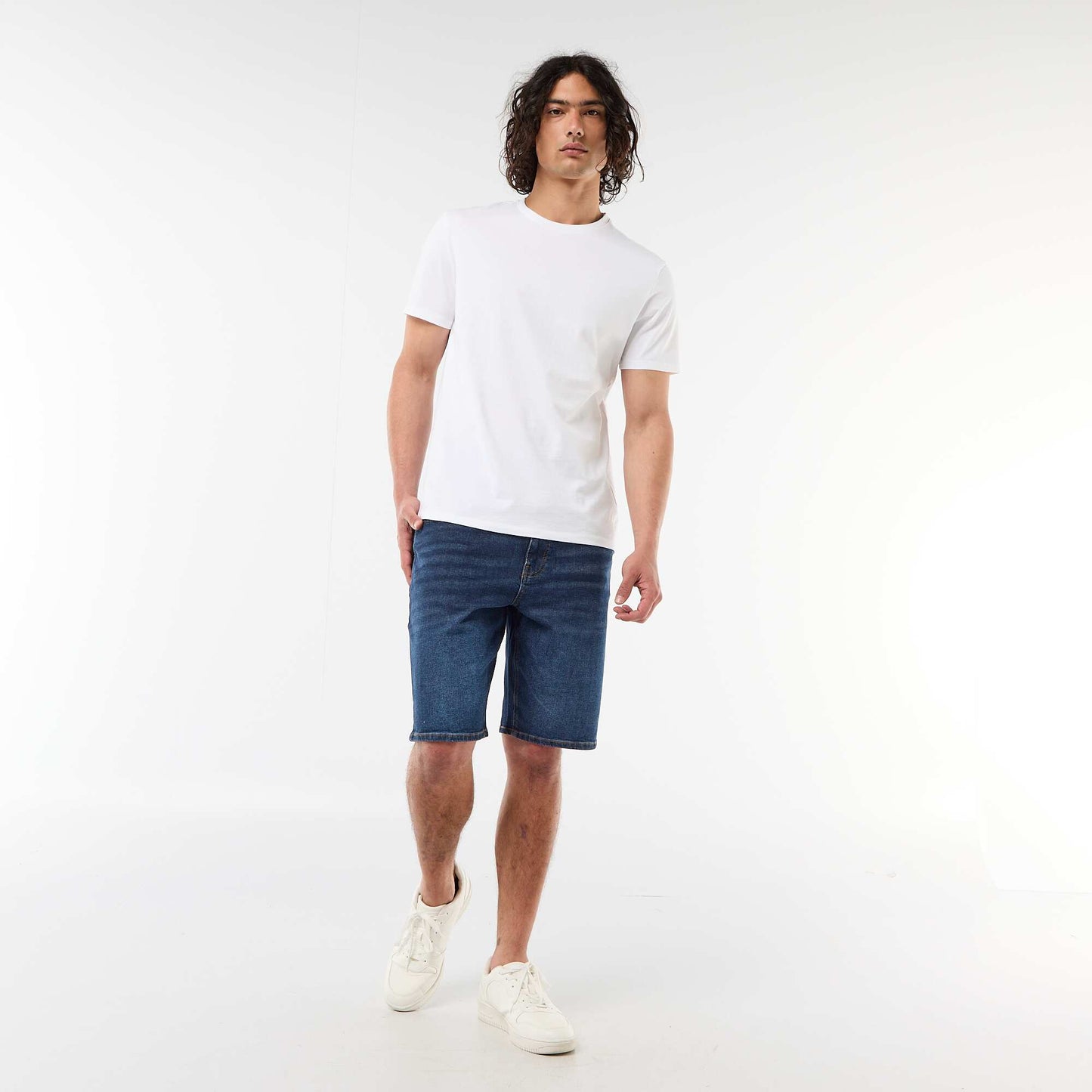 Slim Fit Denim Bermuda Shorts BLUE