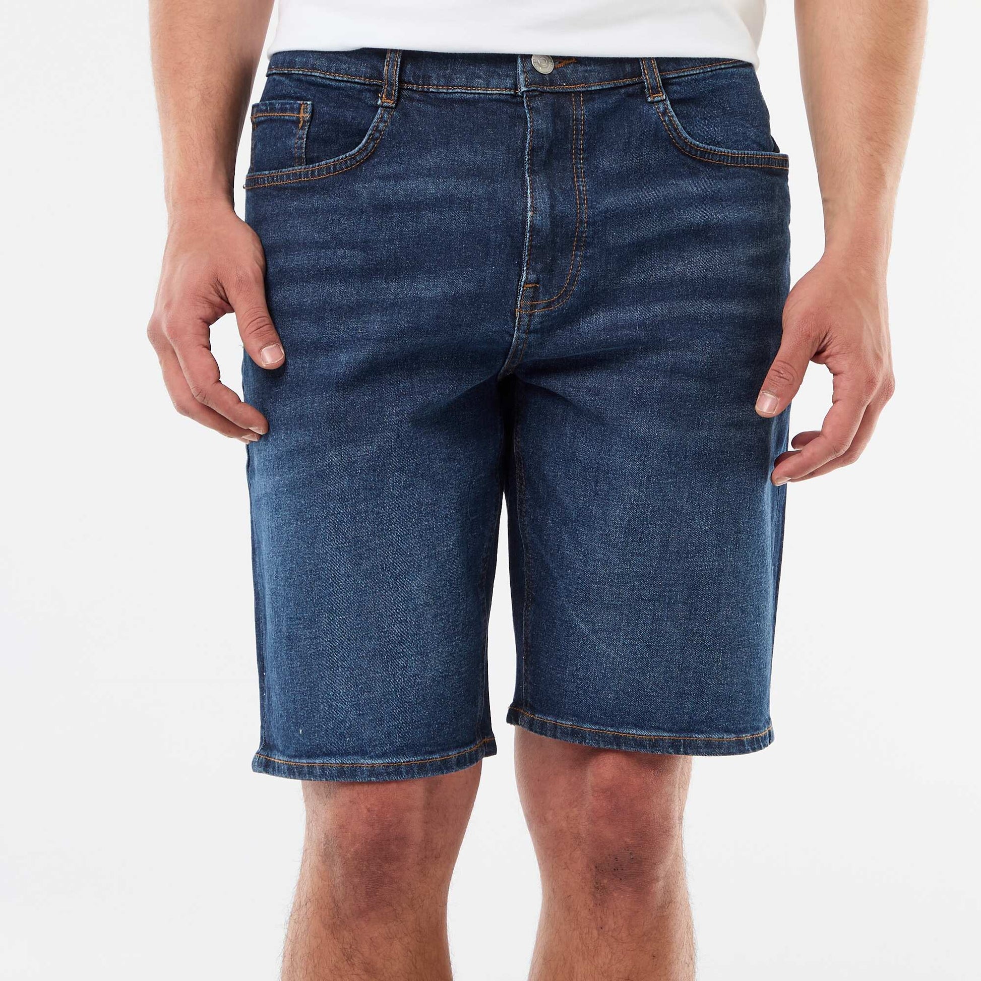 Slim Fit Denim Bermuda Shorts BLUE
