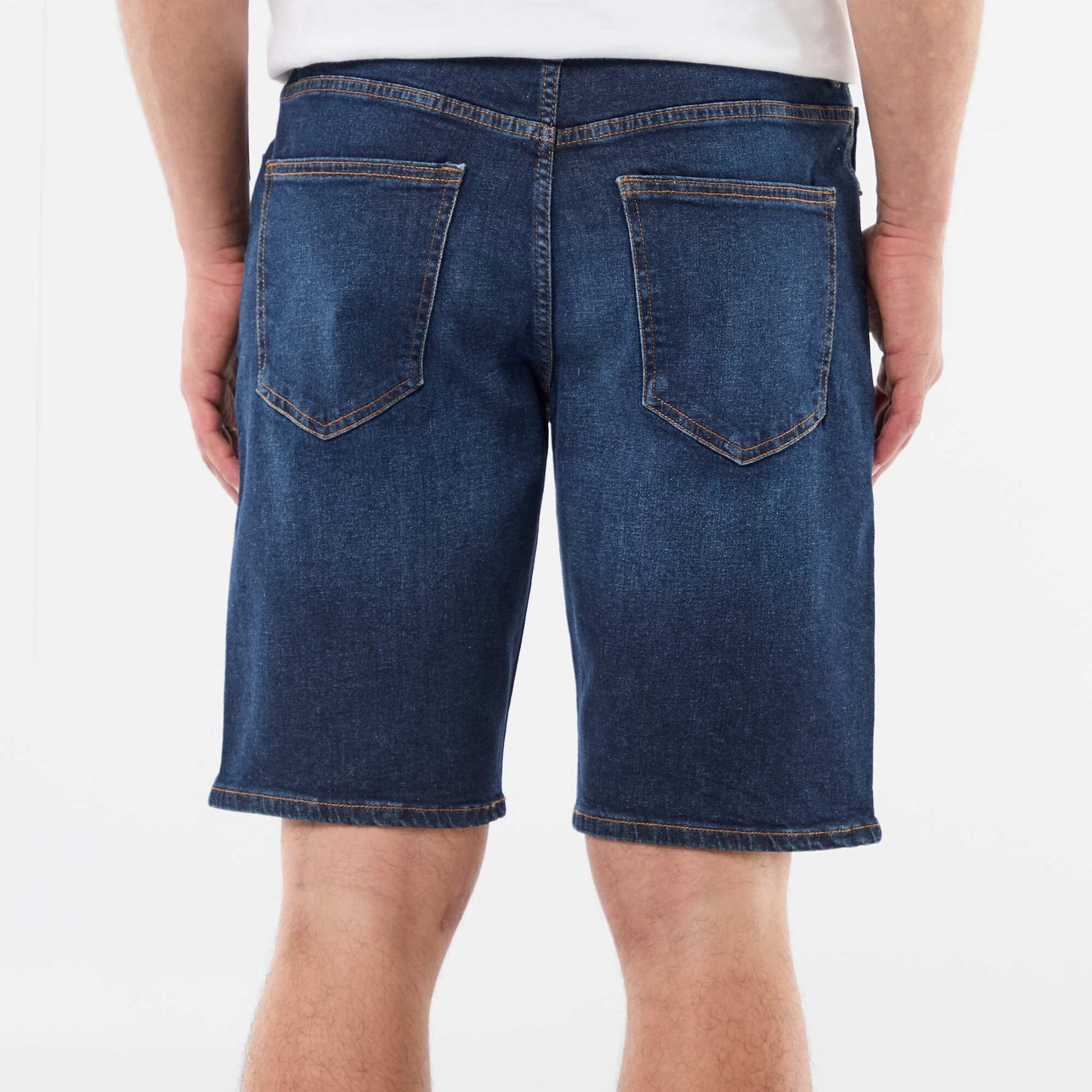Slim Fit Denim Bermuda Shorts BLUE
