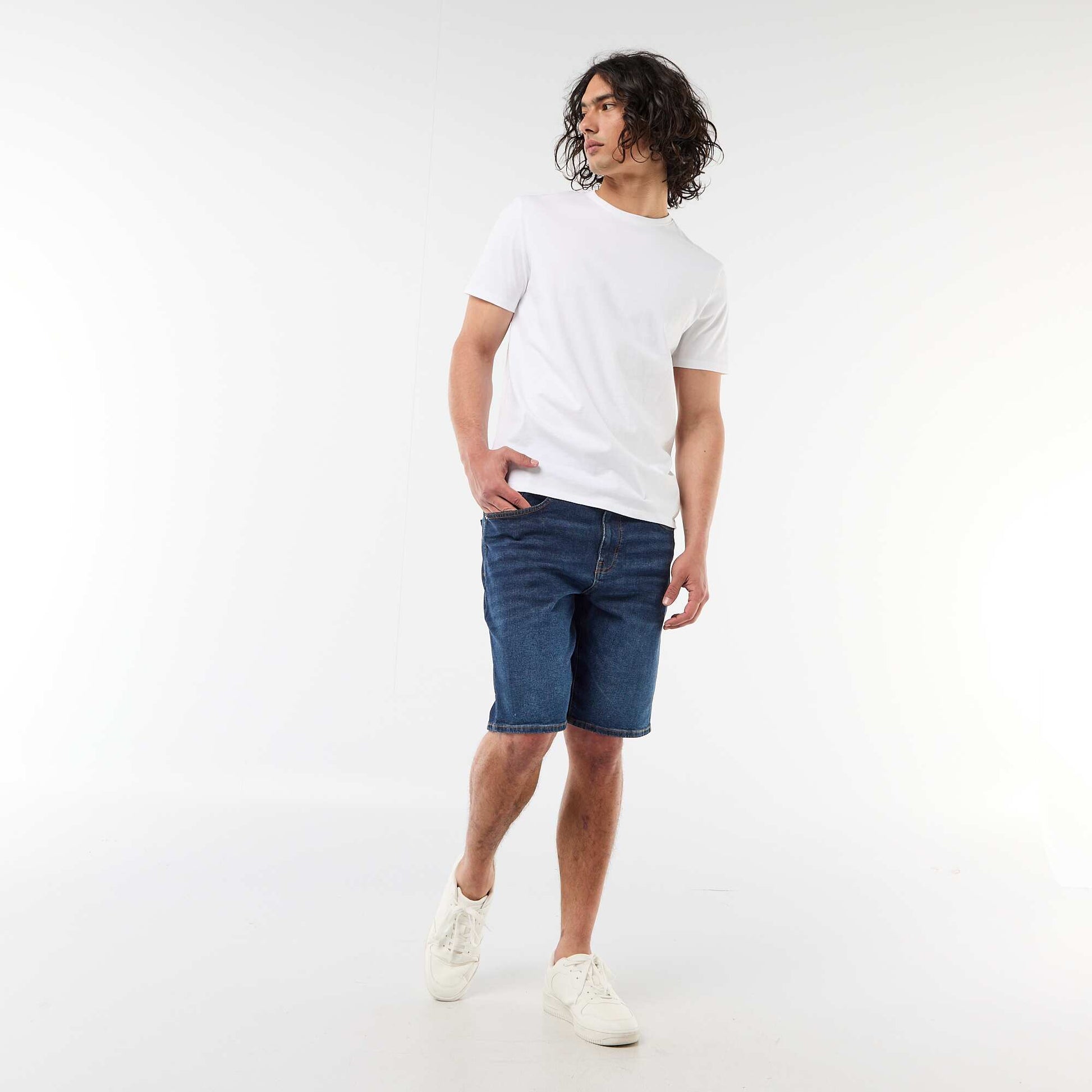 Slim Fit Denim Bermuda Shorts BLUE