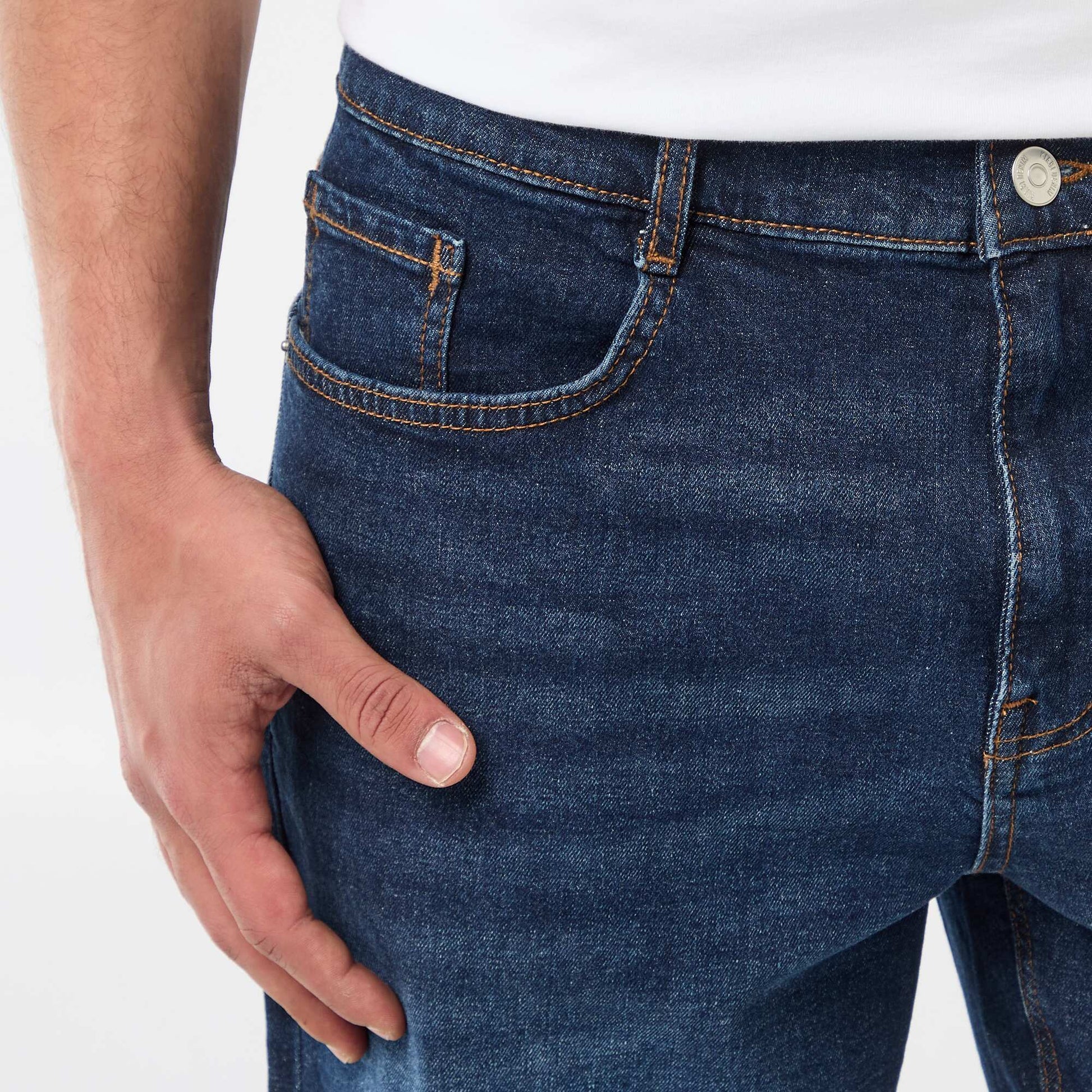 Slim Fit Denim Bermuda Shorts BLUE
