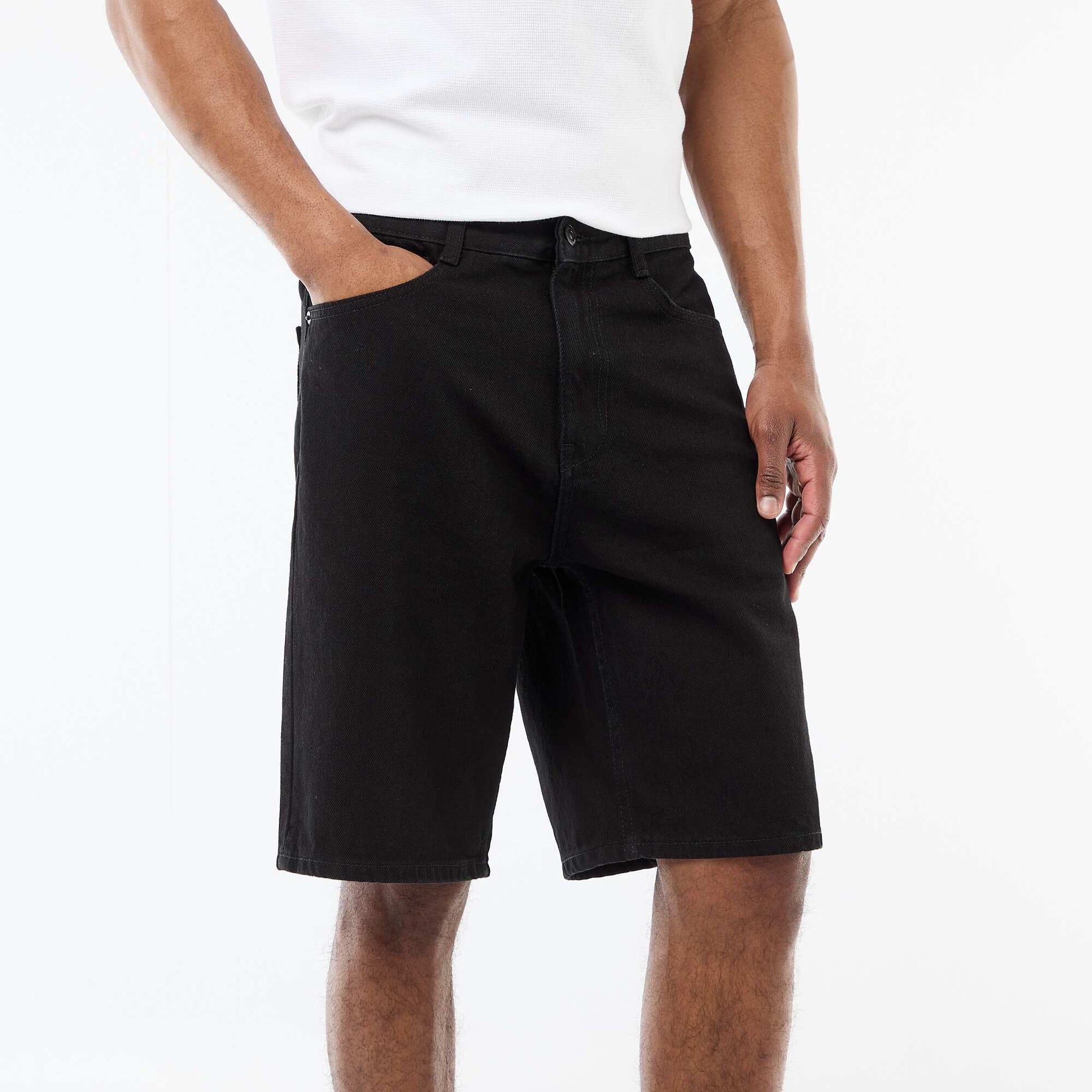 Denim Bermuda Shorts BLACK