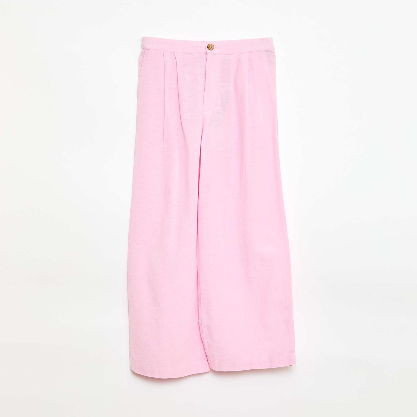 Wide-leg blended linen trousers PINK