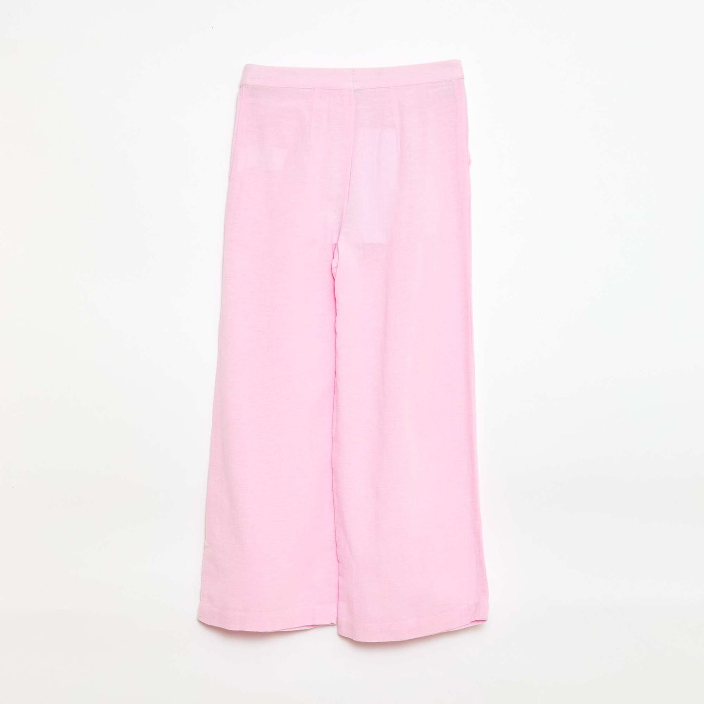 Wide-leg blended linen trousers PINK