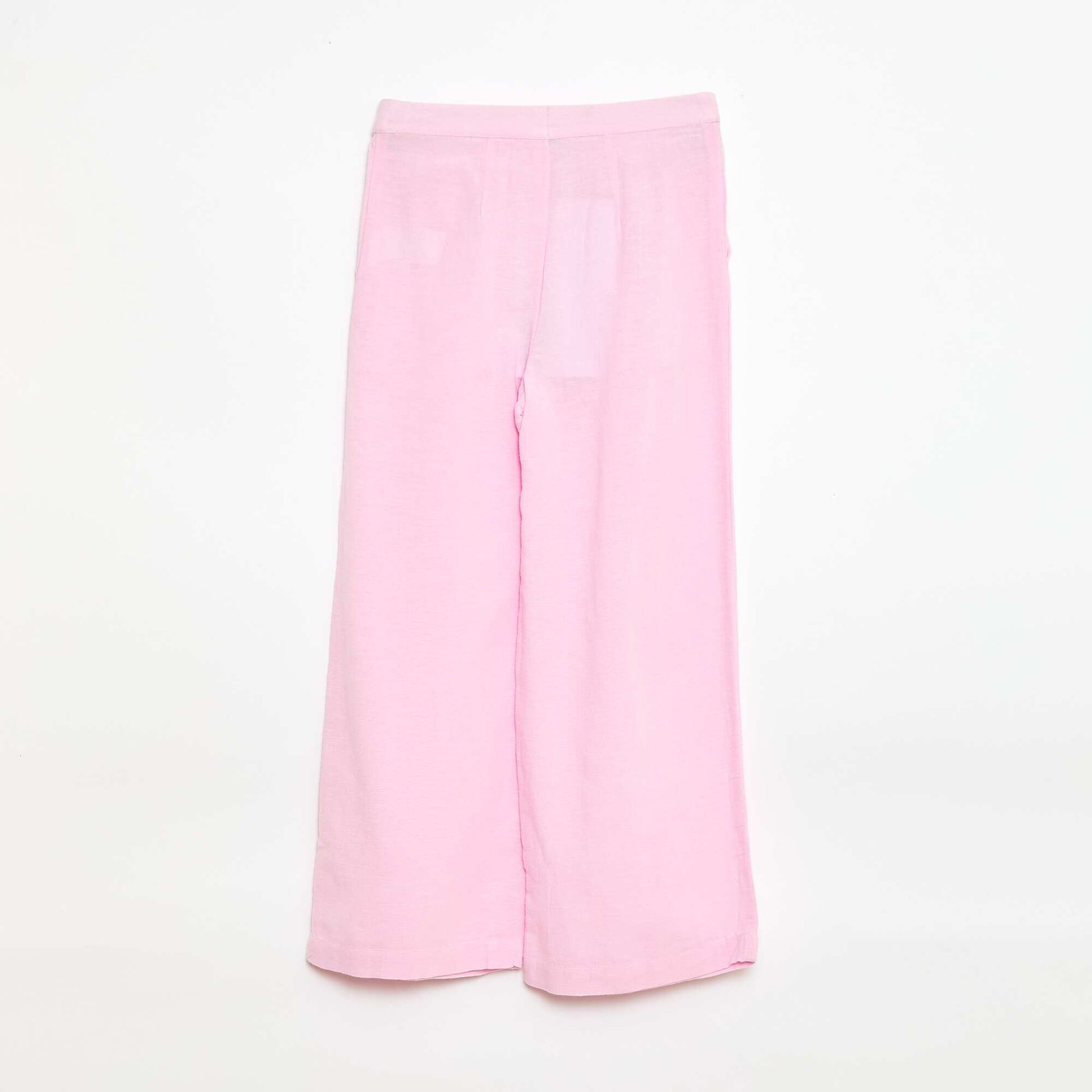 Wide-leg blended linen trousers PINK