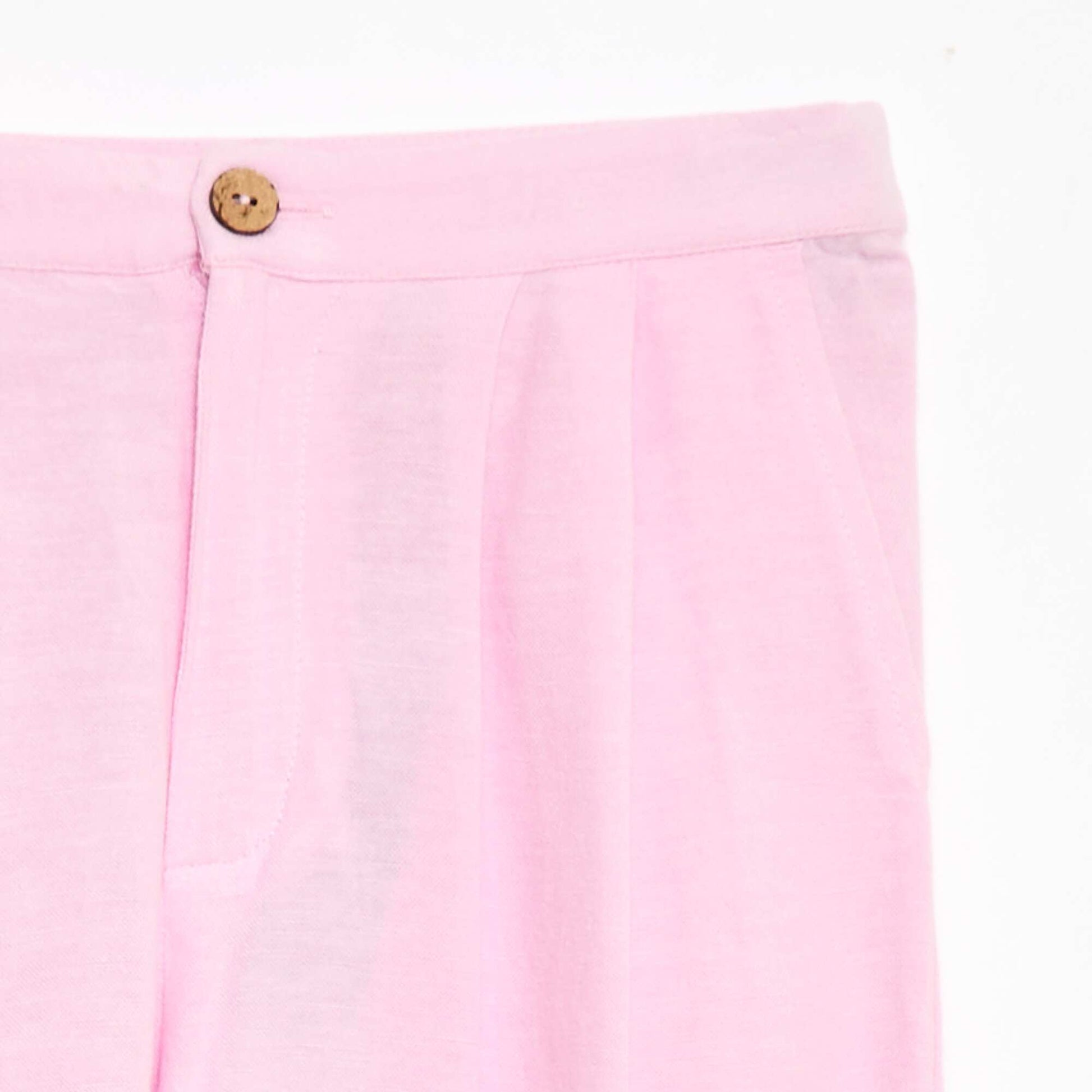 Wide-leg blended linen trousers PINK