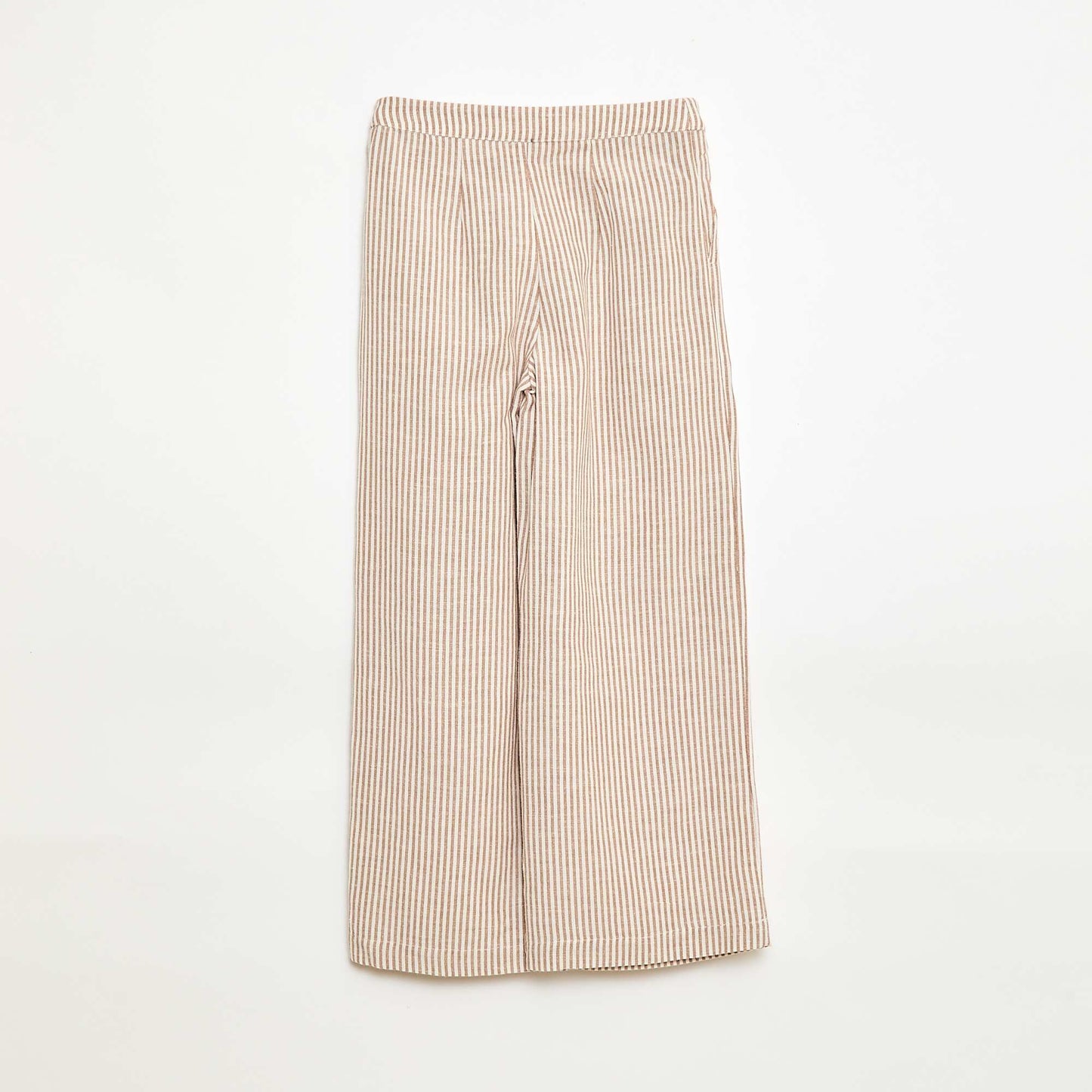Wide-leg blended linen trousers BEIGE