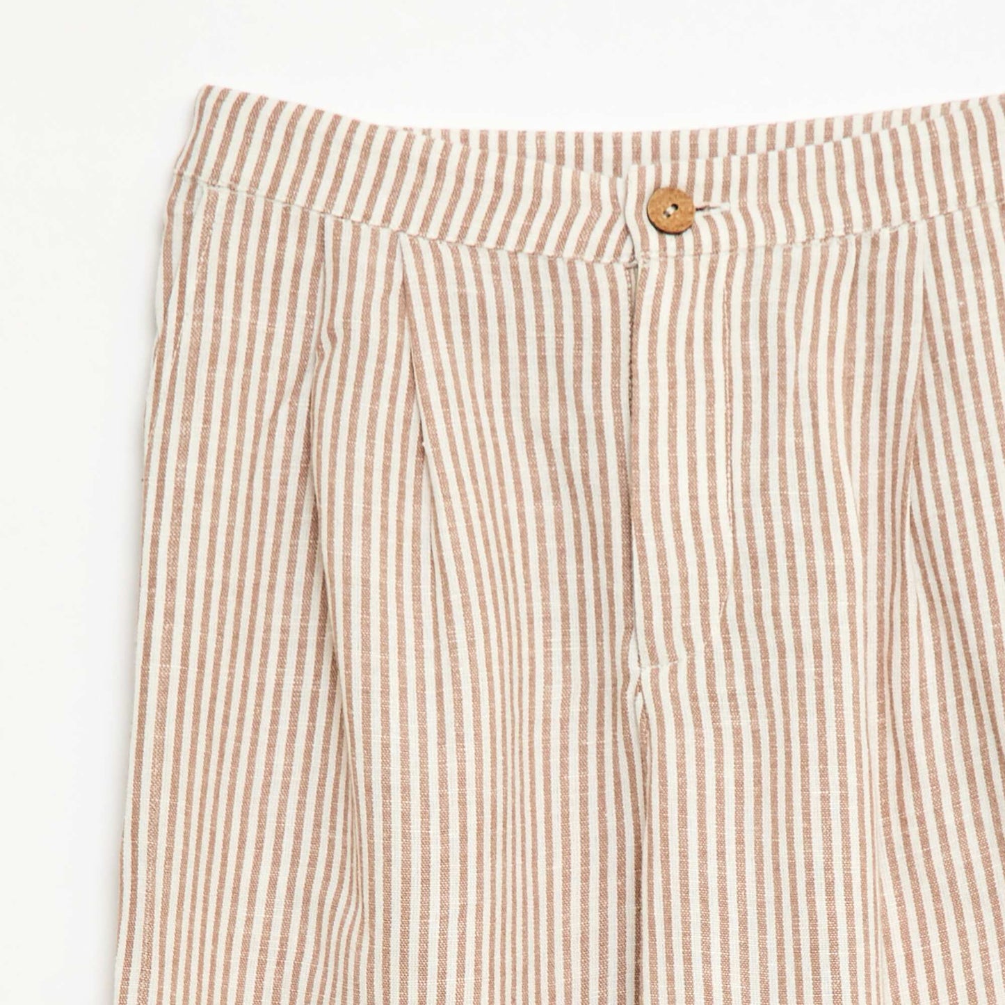 Wide-leg blended linen trousers BEIGE