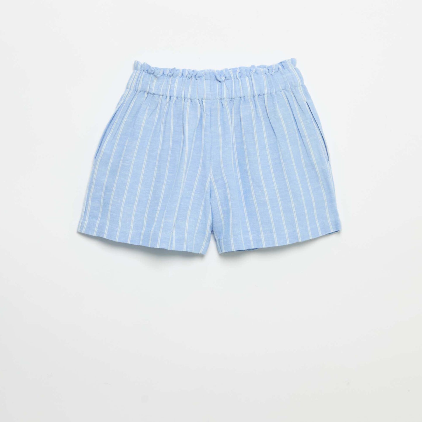 Solid shorts with decorative bow BLUE