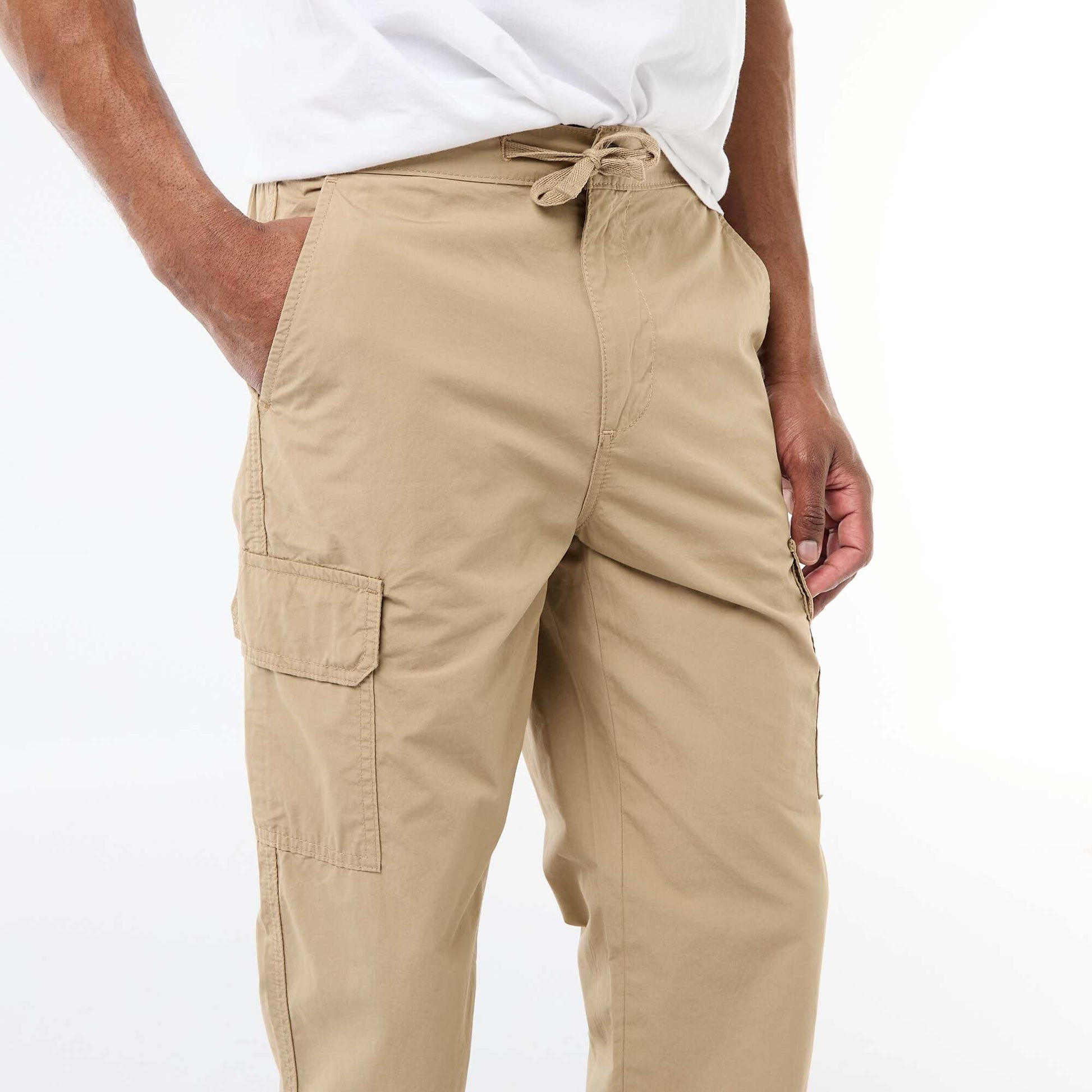 Regular Fit Multi-Pocket Trousers BEIGE