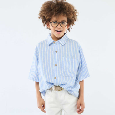 Oversized Striped Shirt BLUE