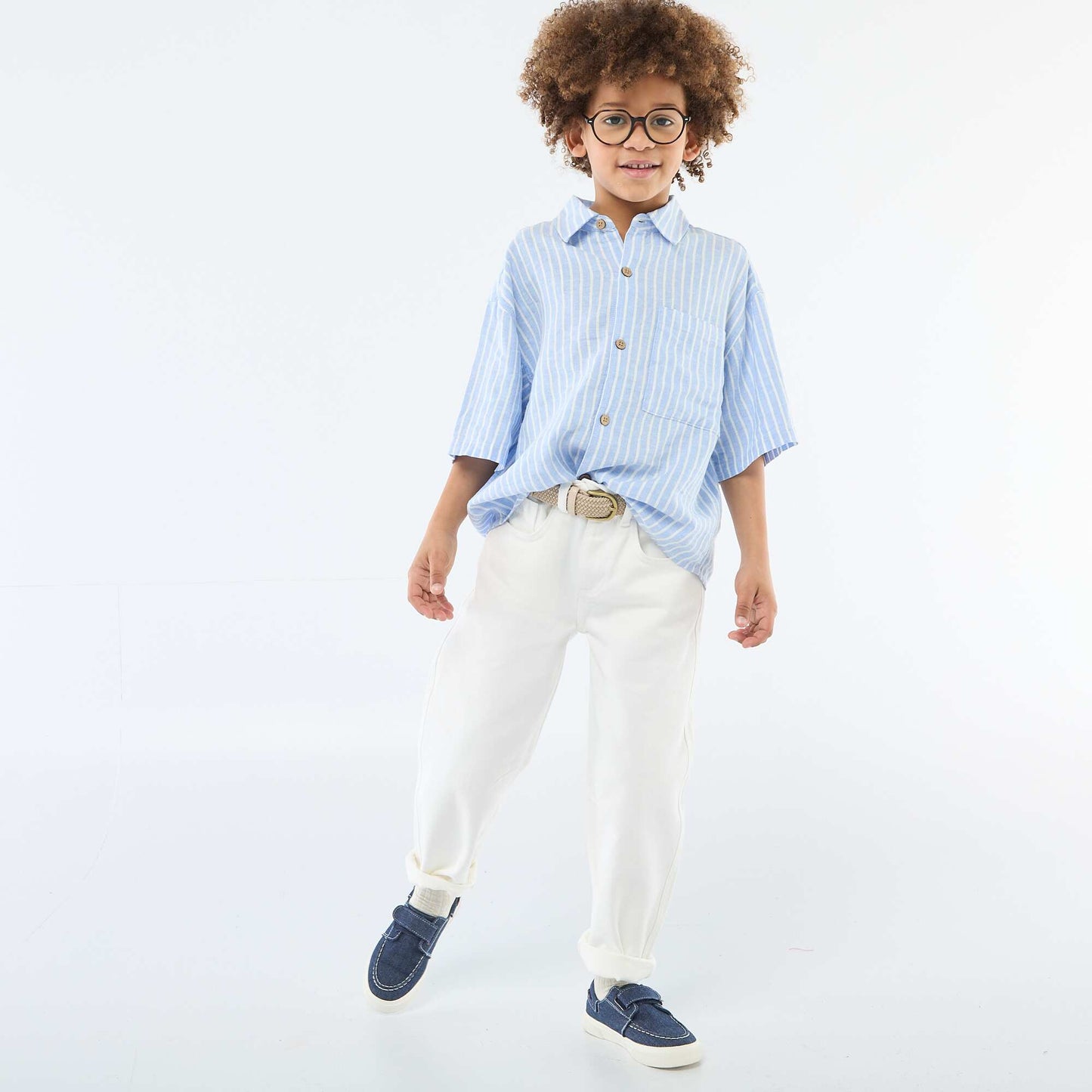 Oversized Striped Shirt BLUE
