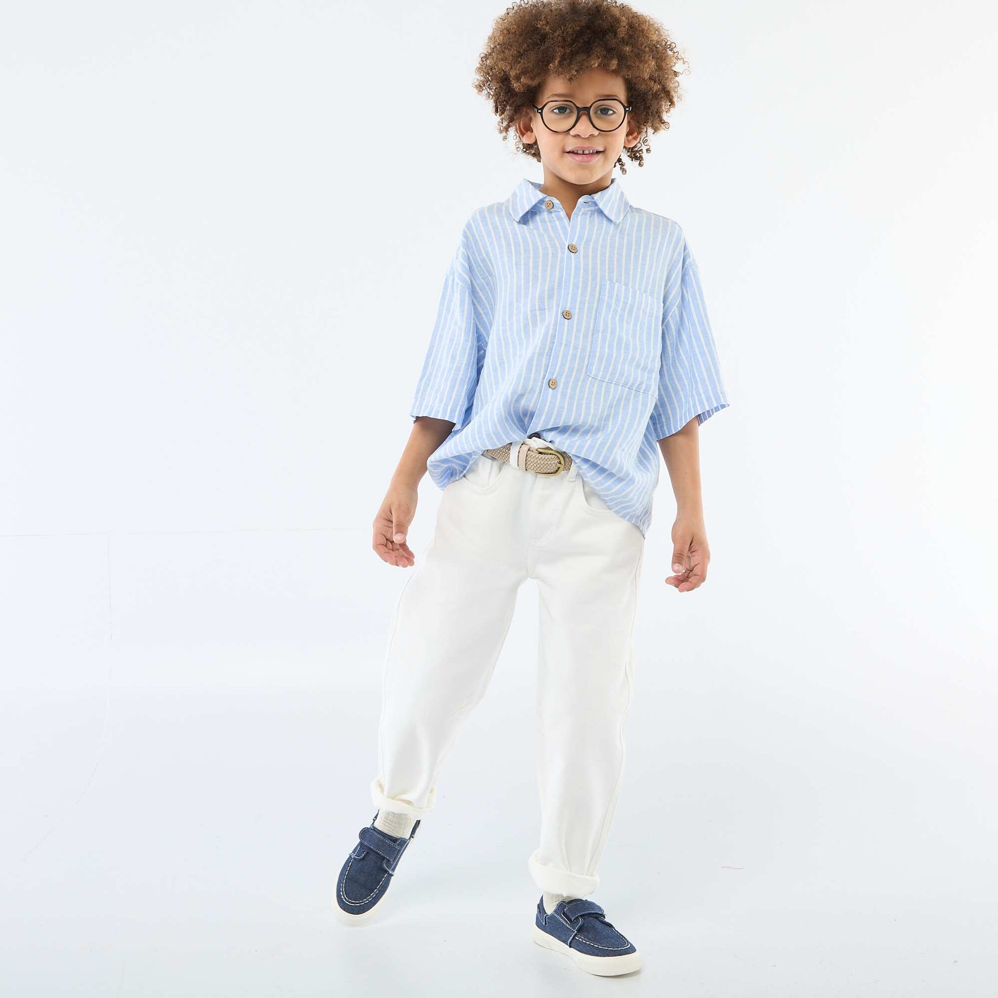 Oversized Striped Shirt BLUE