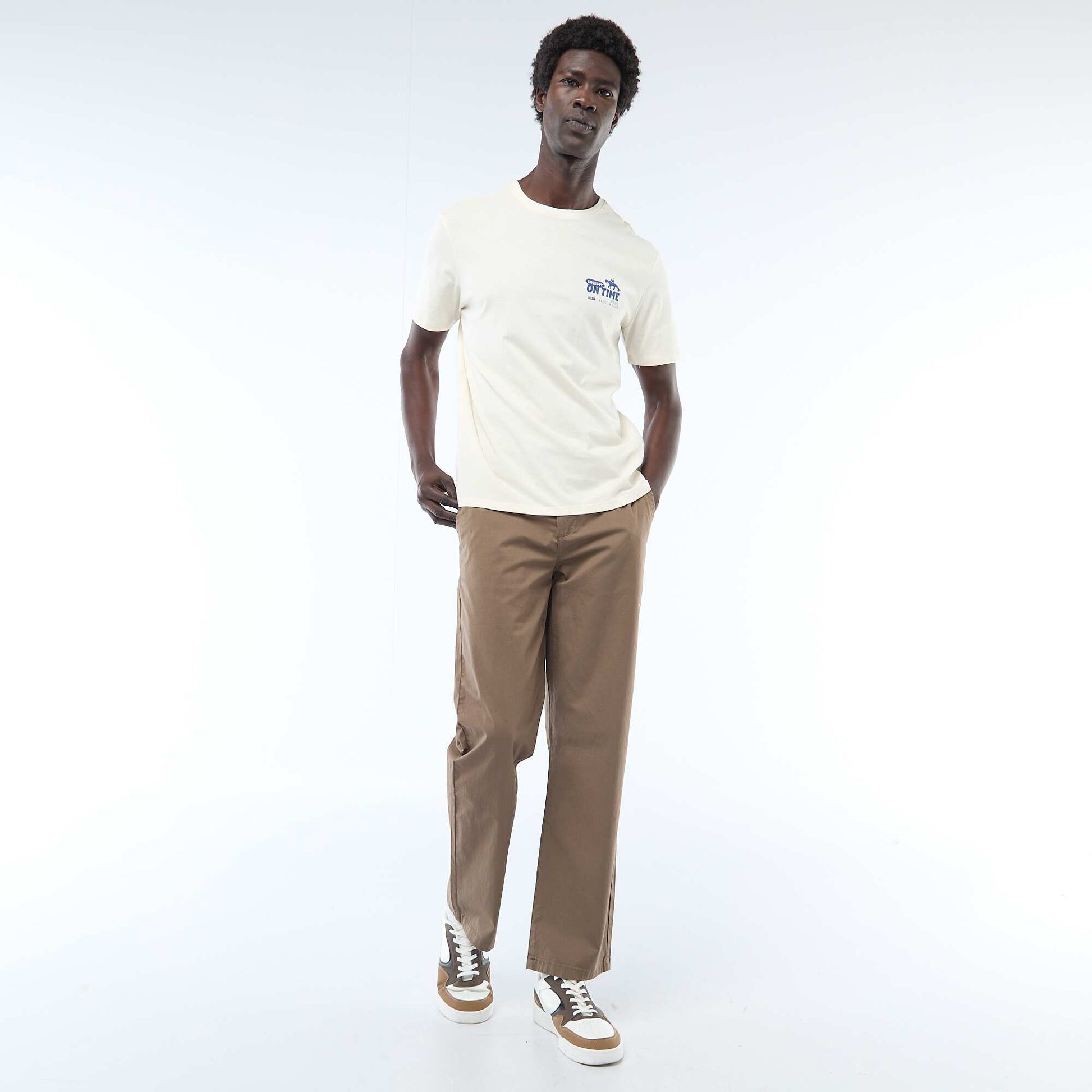 Regular Twill Trousers BROWN