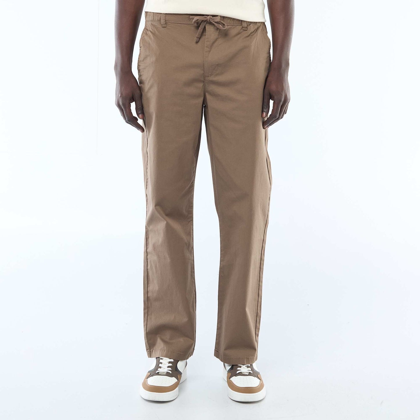 Regular Twill Trousers BROWN