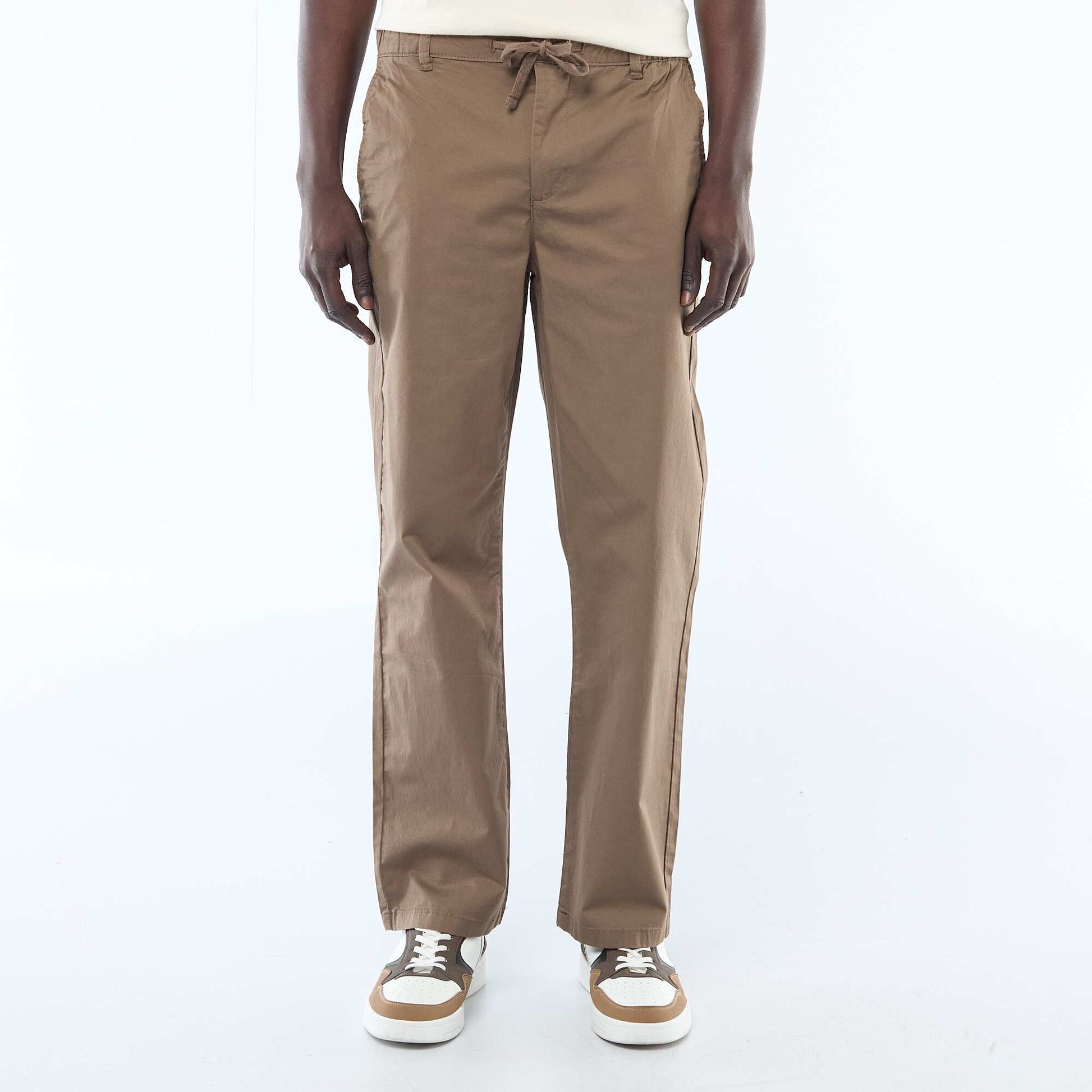 Regular Twill Trousers BROWN