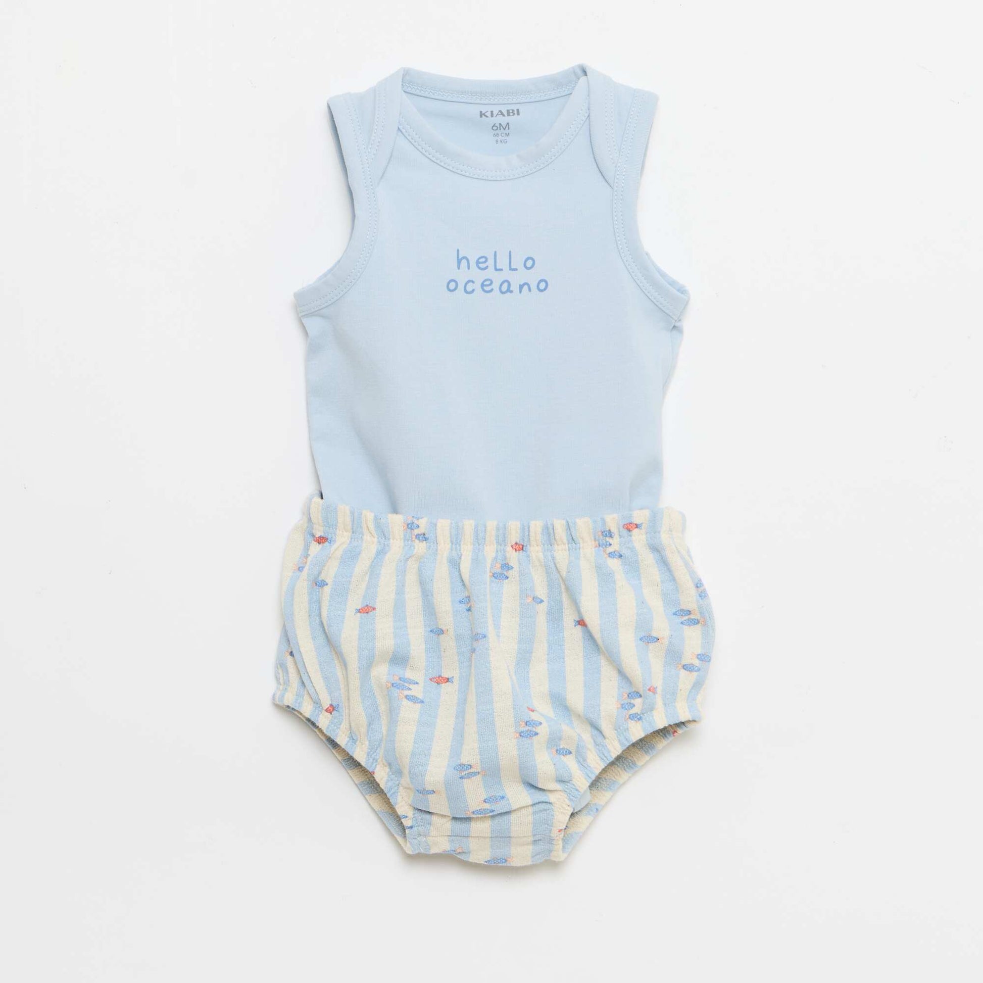 2-piece set - bodysuit + shorts BLUE