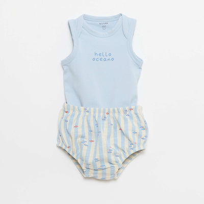 2-piece set - bodysuit + shorts BLUE