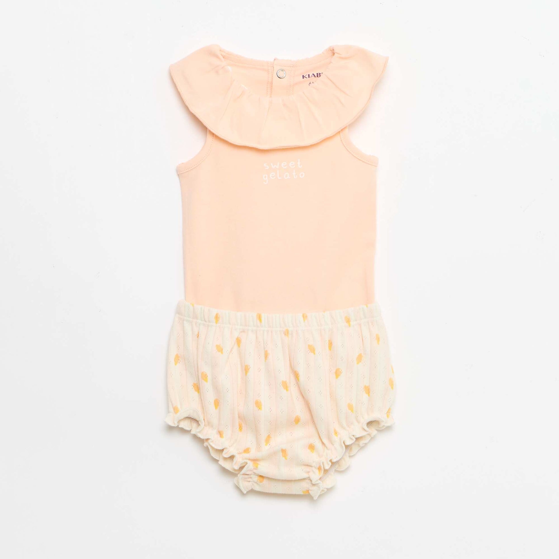 2-piece bodysuit + bloomers set PINK