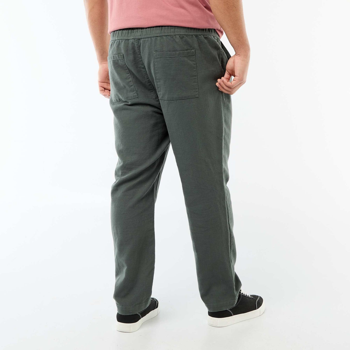 Straight Leg Jogpant Style Trousers GREEN