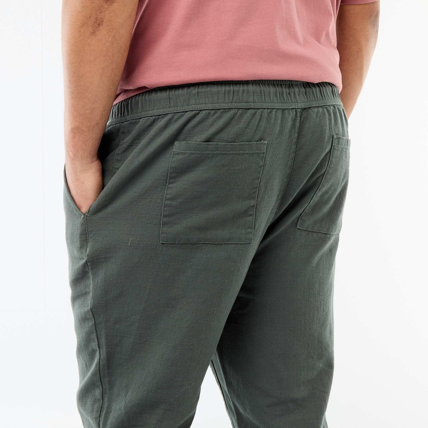 Straight Leg Jogpant Style Trousers GREEN