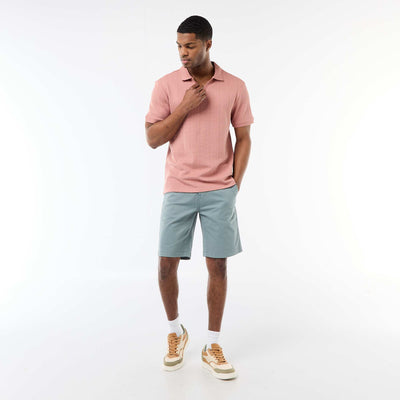 Plain Twill Chino Bermuda Shorts BLUE