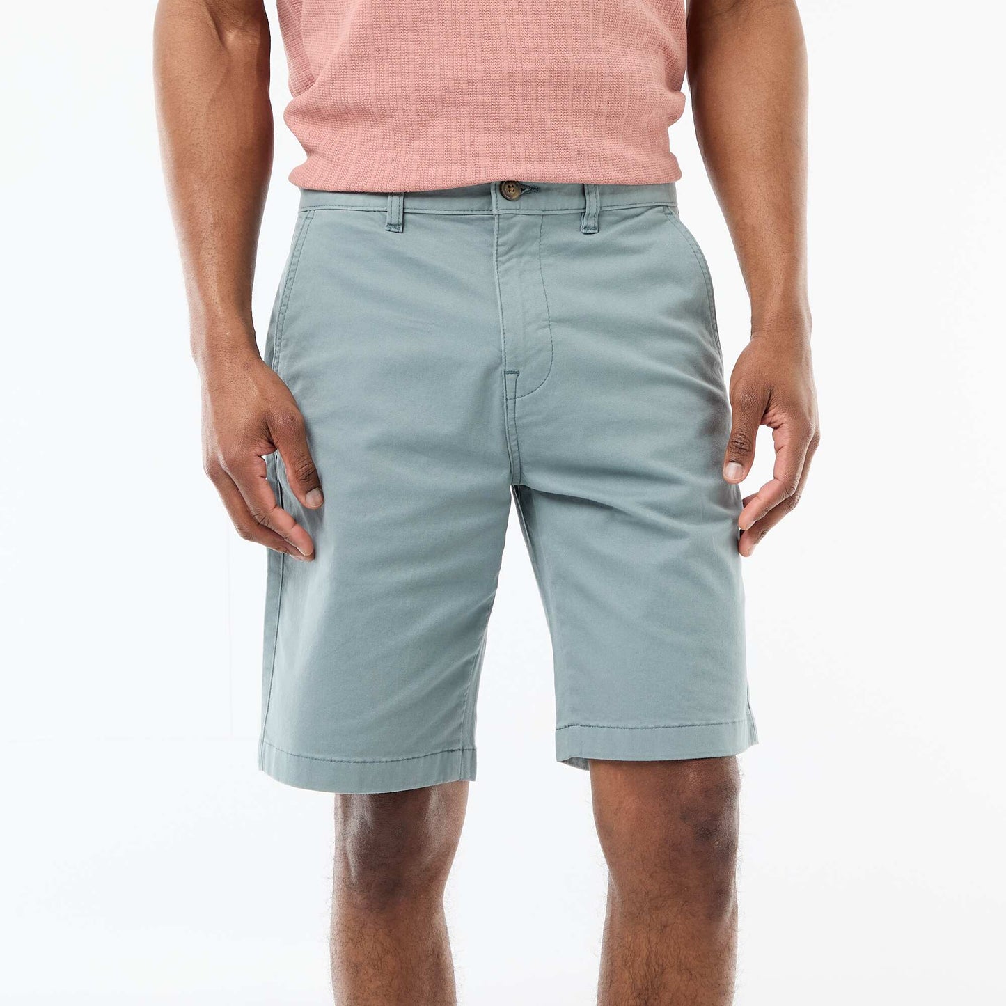 Plain Twill Chino Bermuda Shorts BLUE