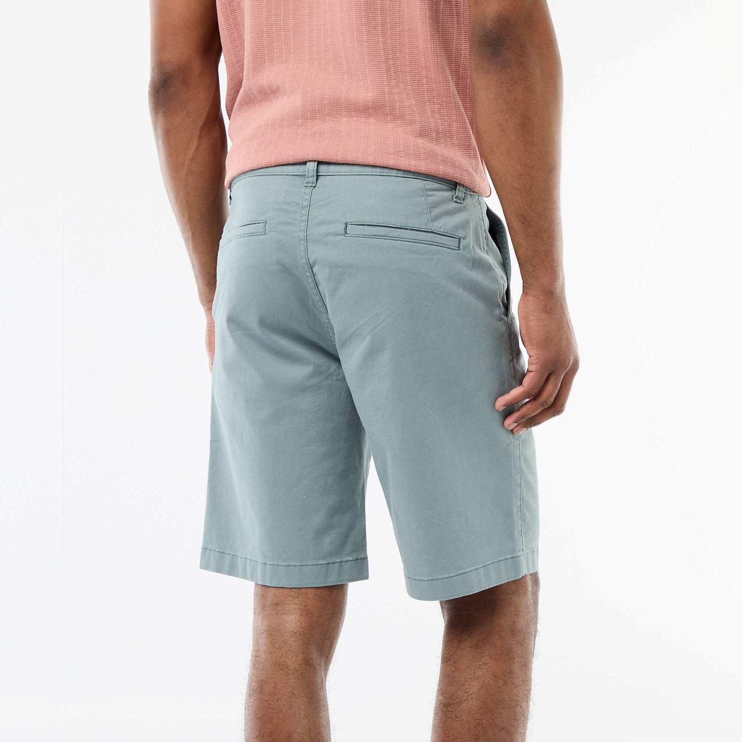 Plain Twill Chino Bermuda Shorts BLUE