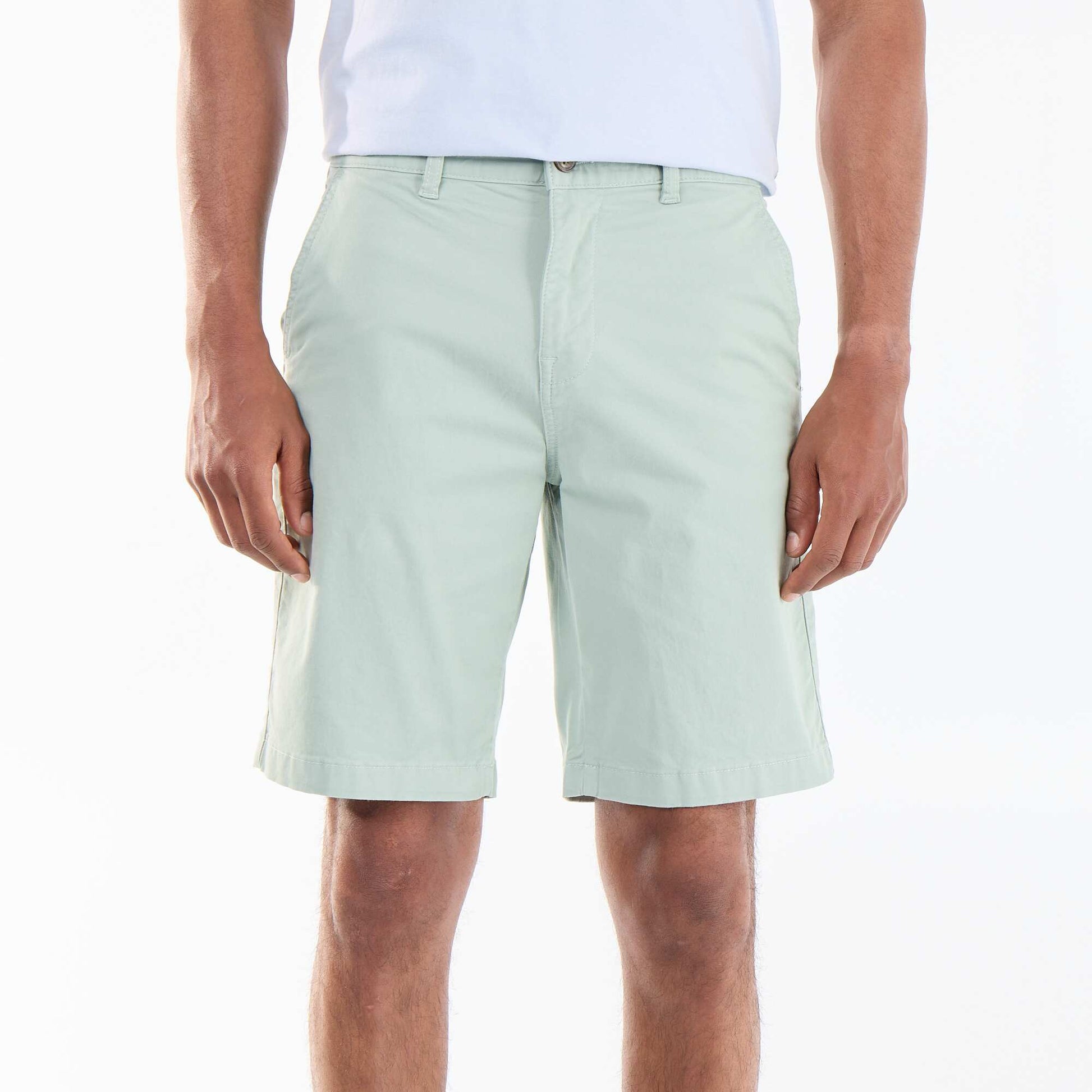 Plain Twill Chino Bermuda Shorts GREEN