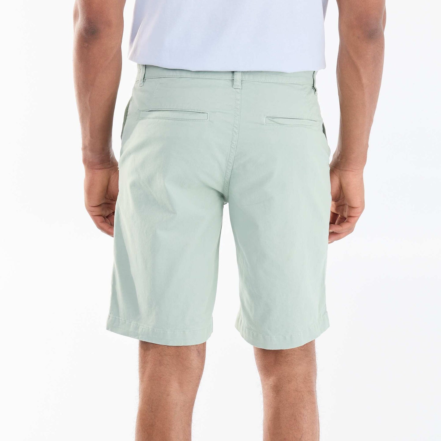 Plain Twill Chino Bermuda Shorts GREEN