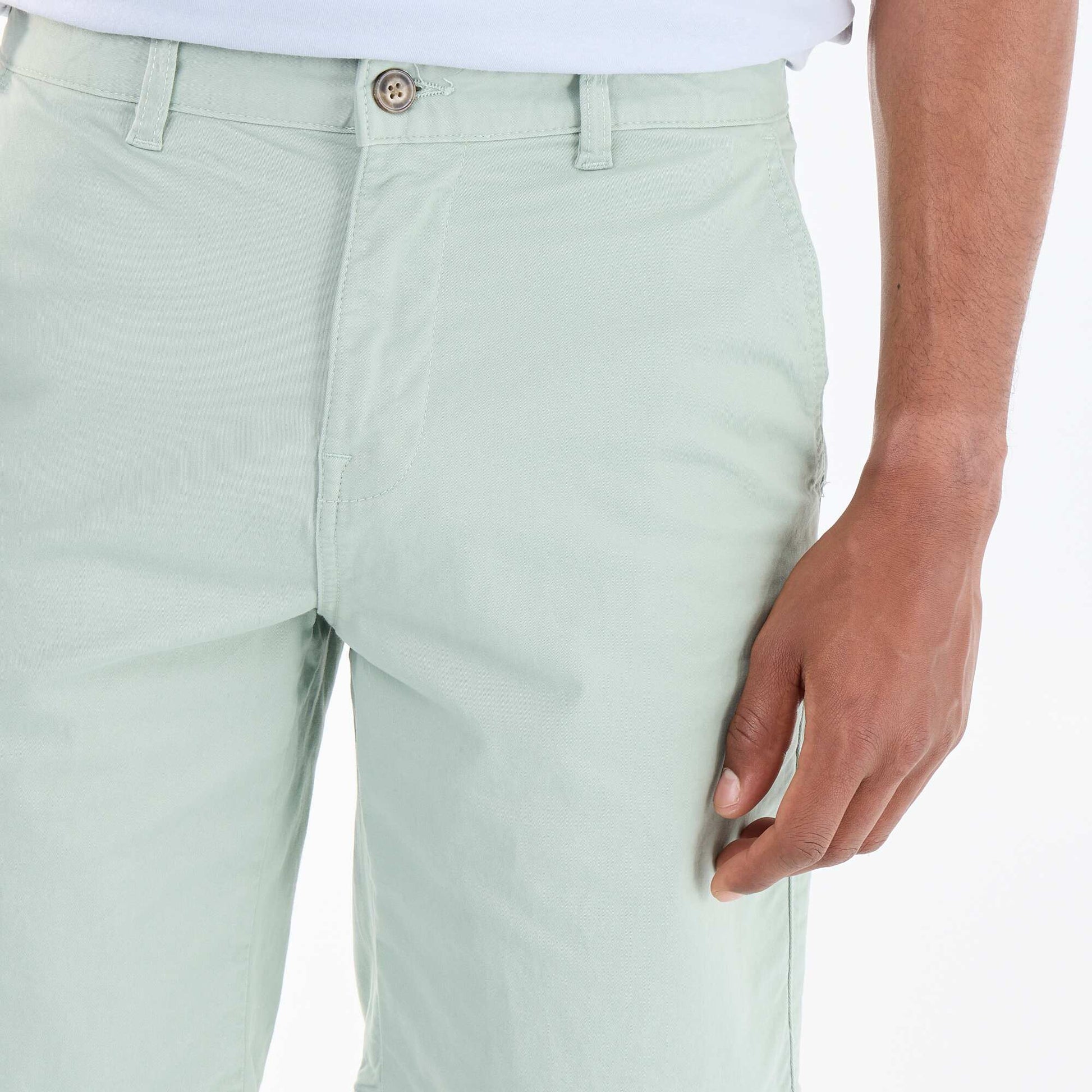 Plain Twill Chino Bermuda Shorts GREEN