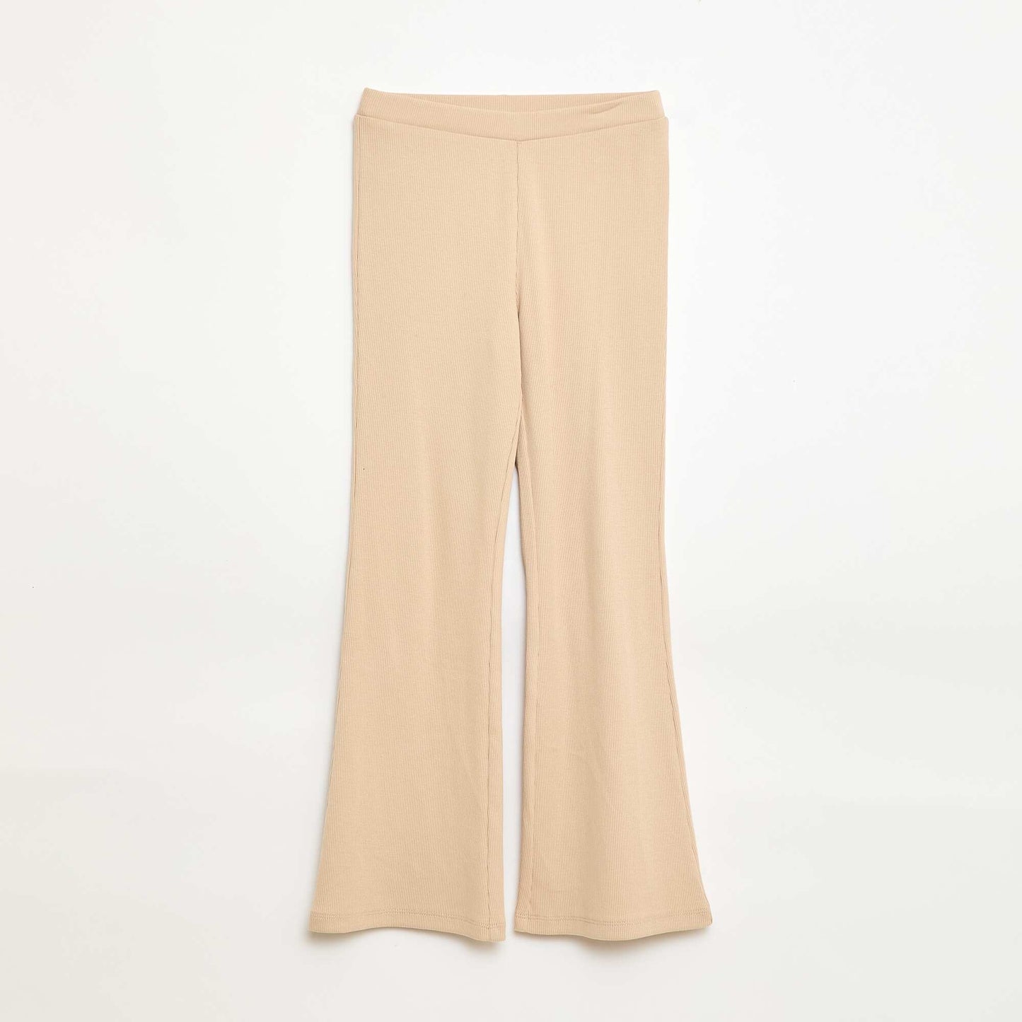 Ribbed Flare Leggings BEIGE