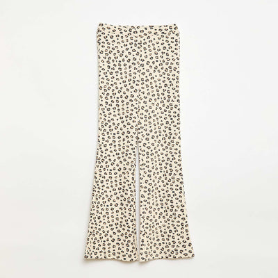 Ribbed Leggings with Pattern BEIGE