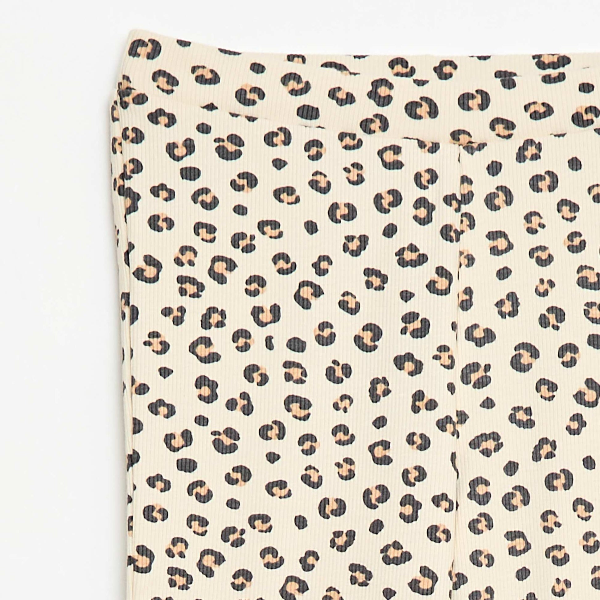 Ribbed Leggings with Pattern BEIGE