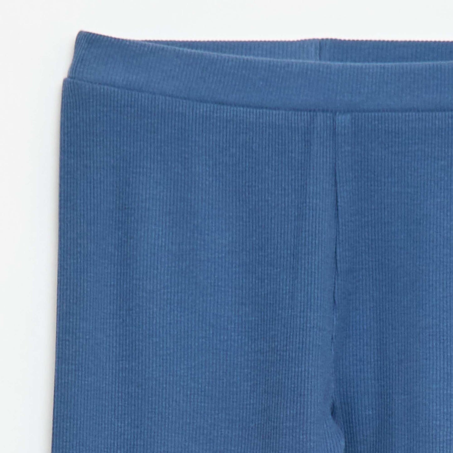 Plain Cotton Knit Leggings BLUE