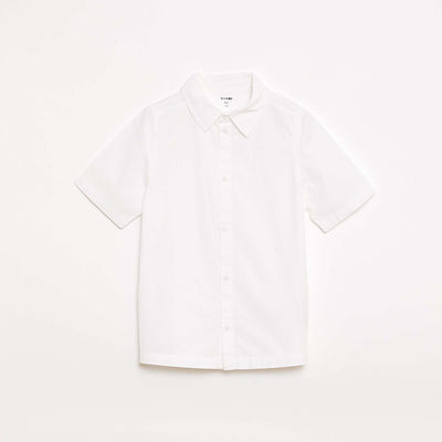 Plain Short-Sleeve Shirt WHITE