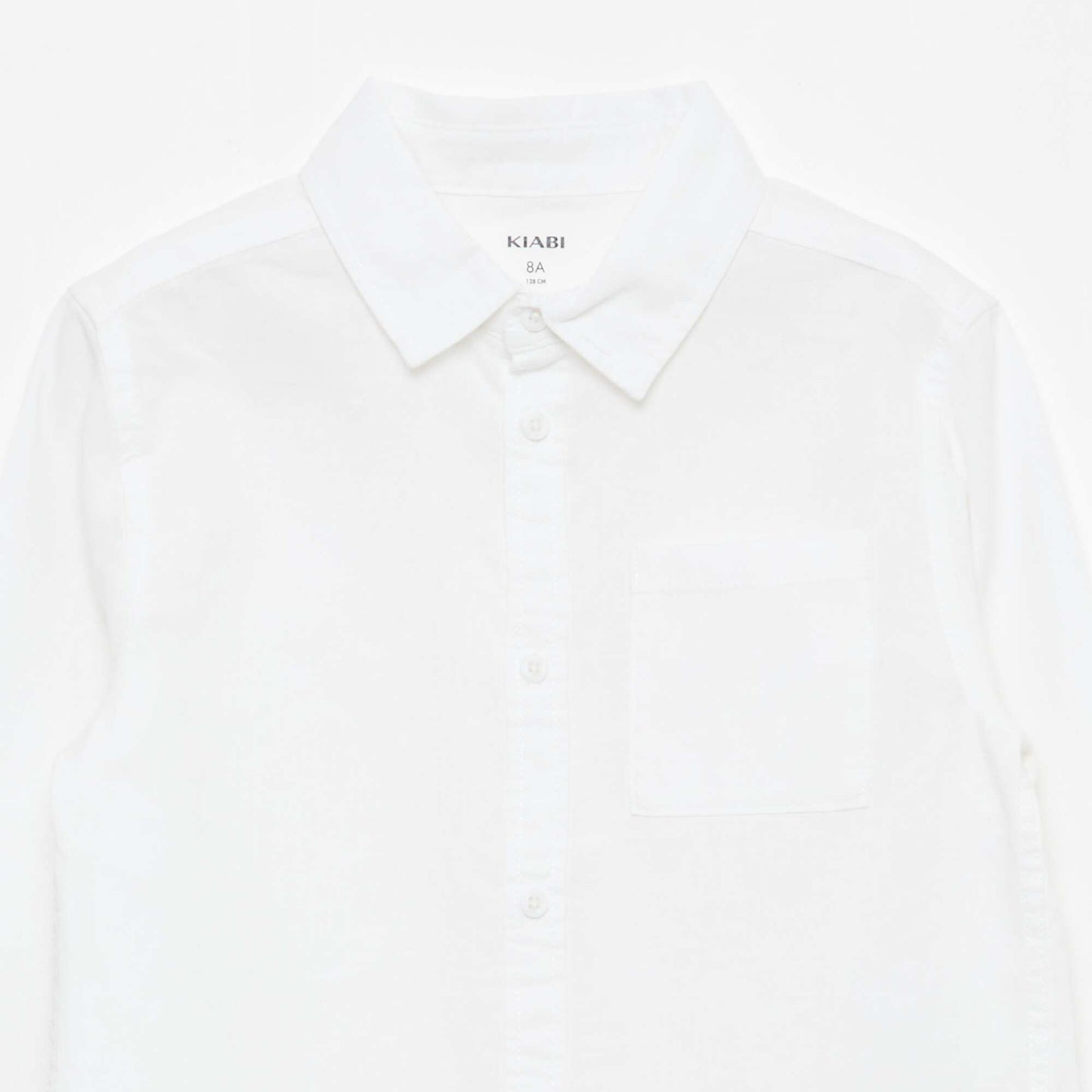 Shirt with Pocket and Roll-Up Sleeves WHITE