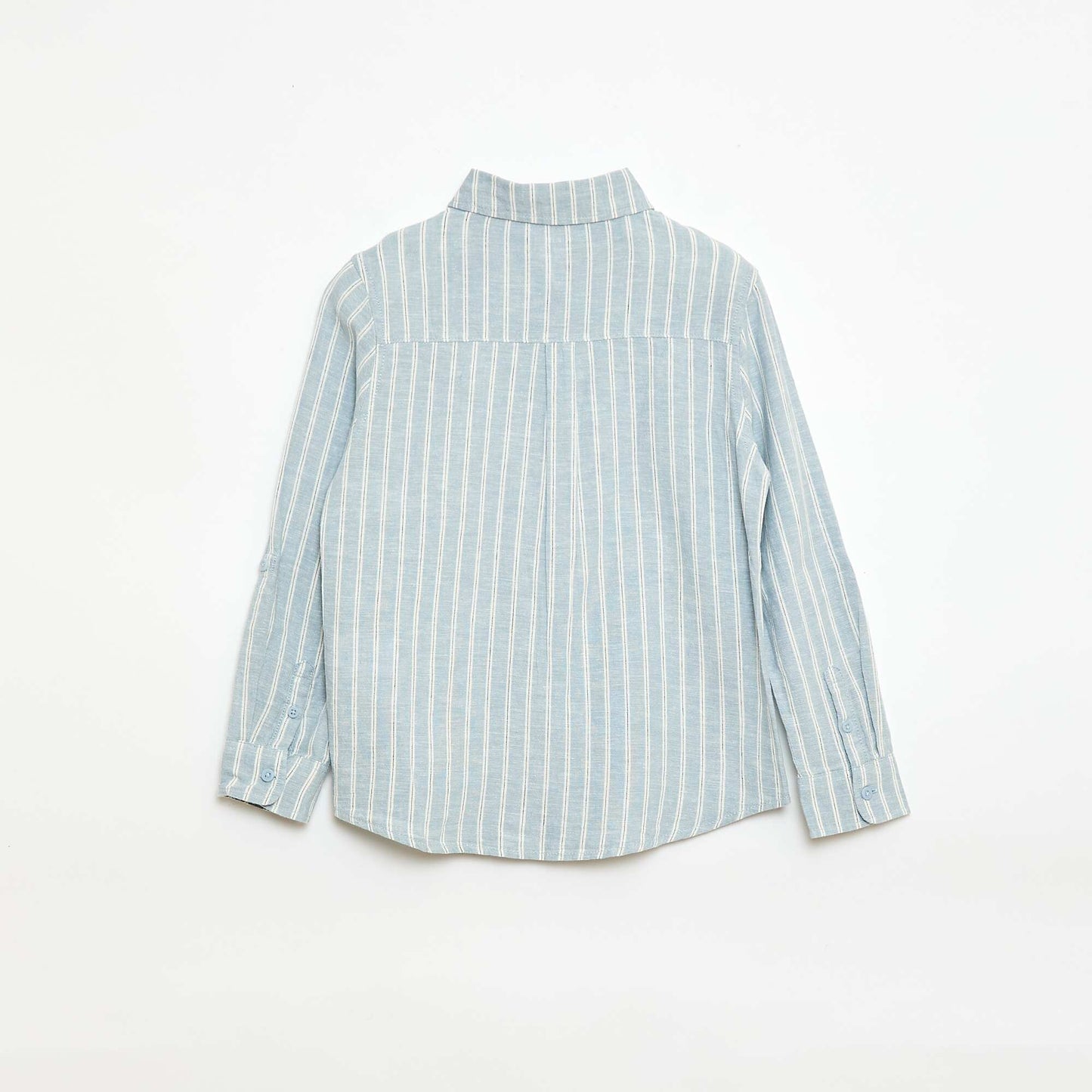 Shirt with Pocket and Roll-Up Sleeves BLUE