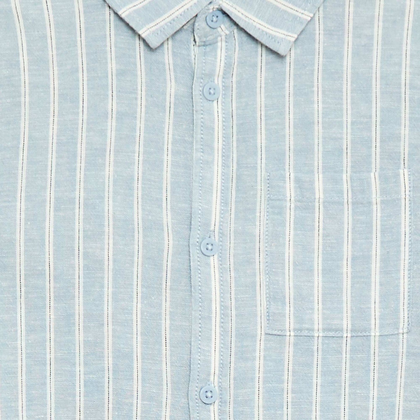Shirt with Pocket and Roll-Up Sleeves BLUE