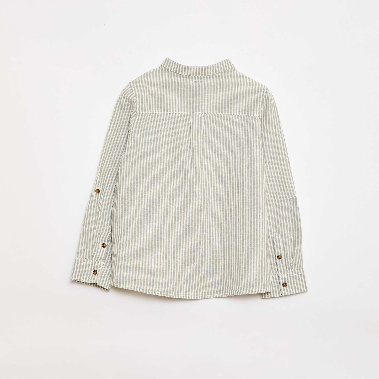 Striped linen blend shirt KHAKI