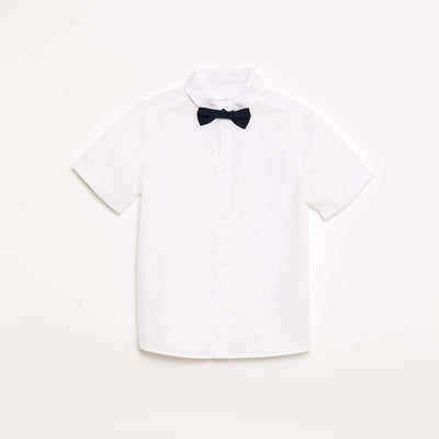 Poplin Shirt with Bow Tie WHITE