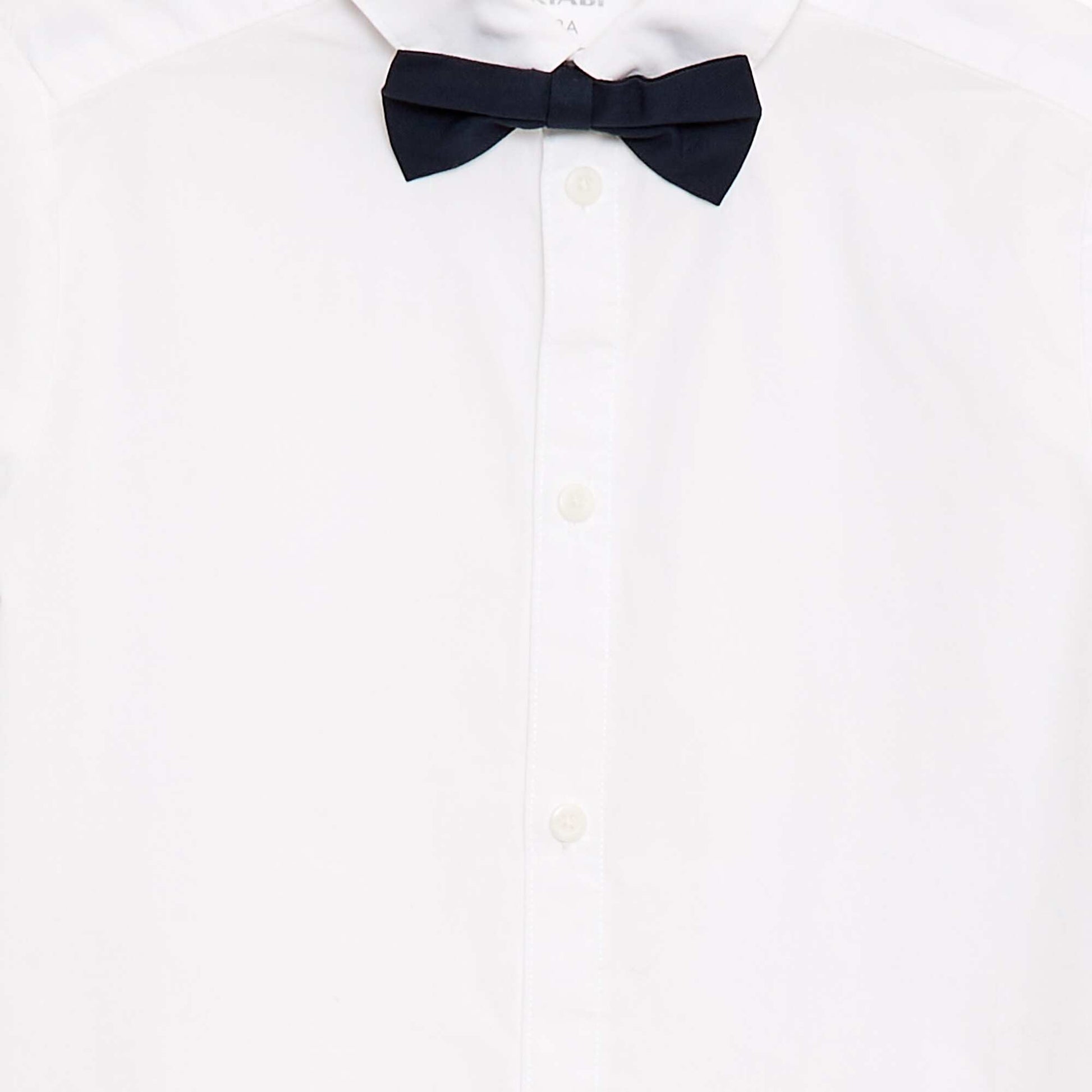 Poplin Shirt with Bow Tie WHITE