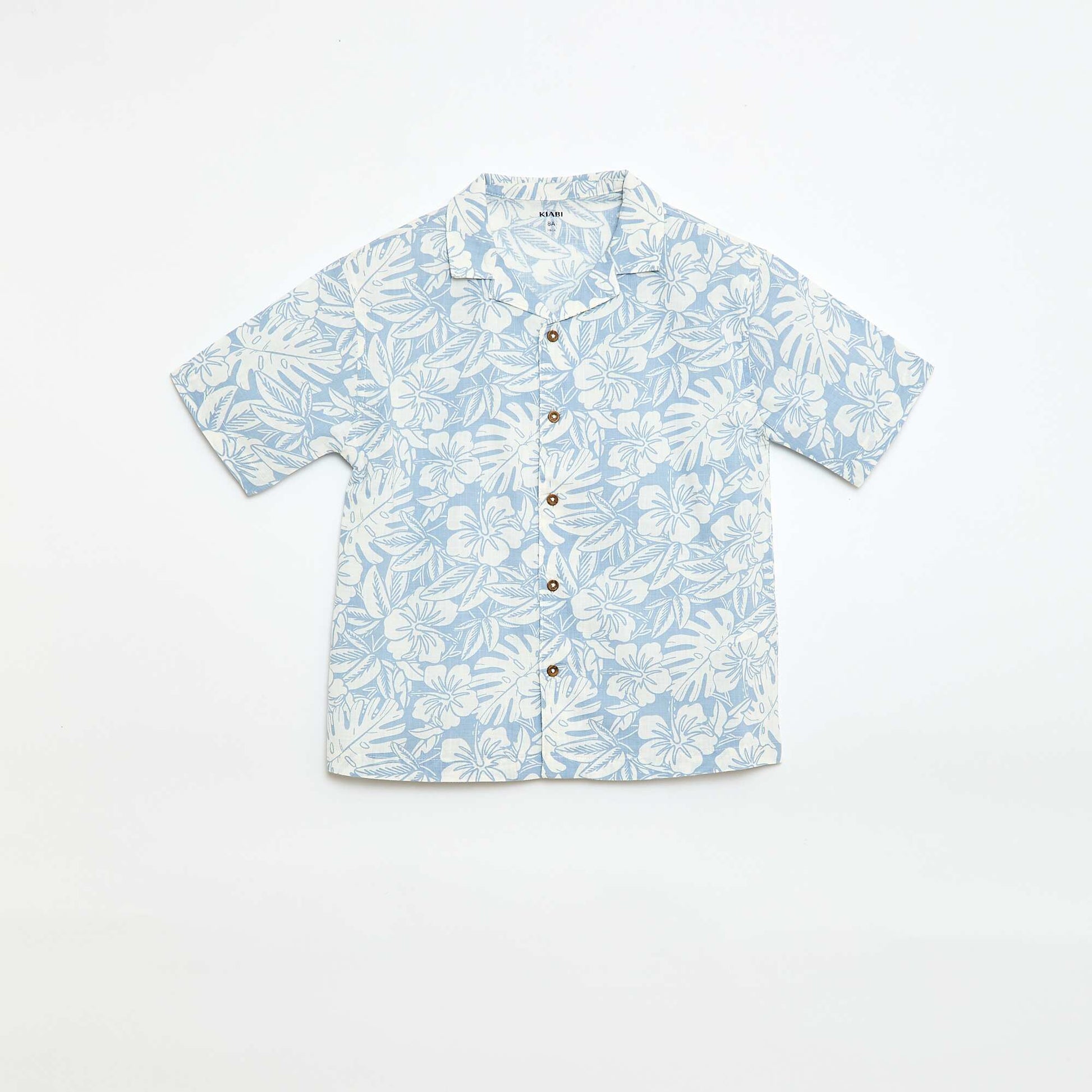 Regular Fit Short-Sleeve Cotton Shirt BLUE