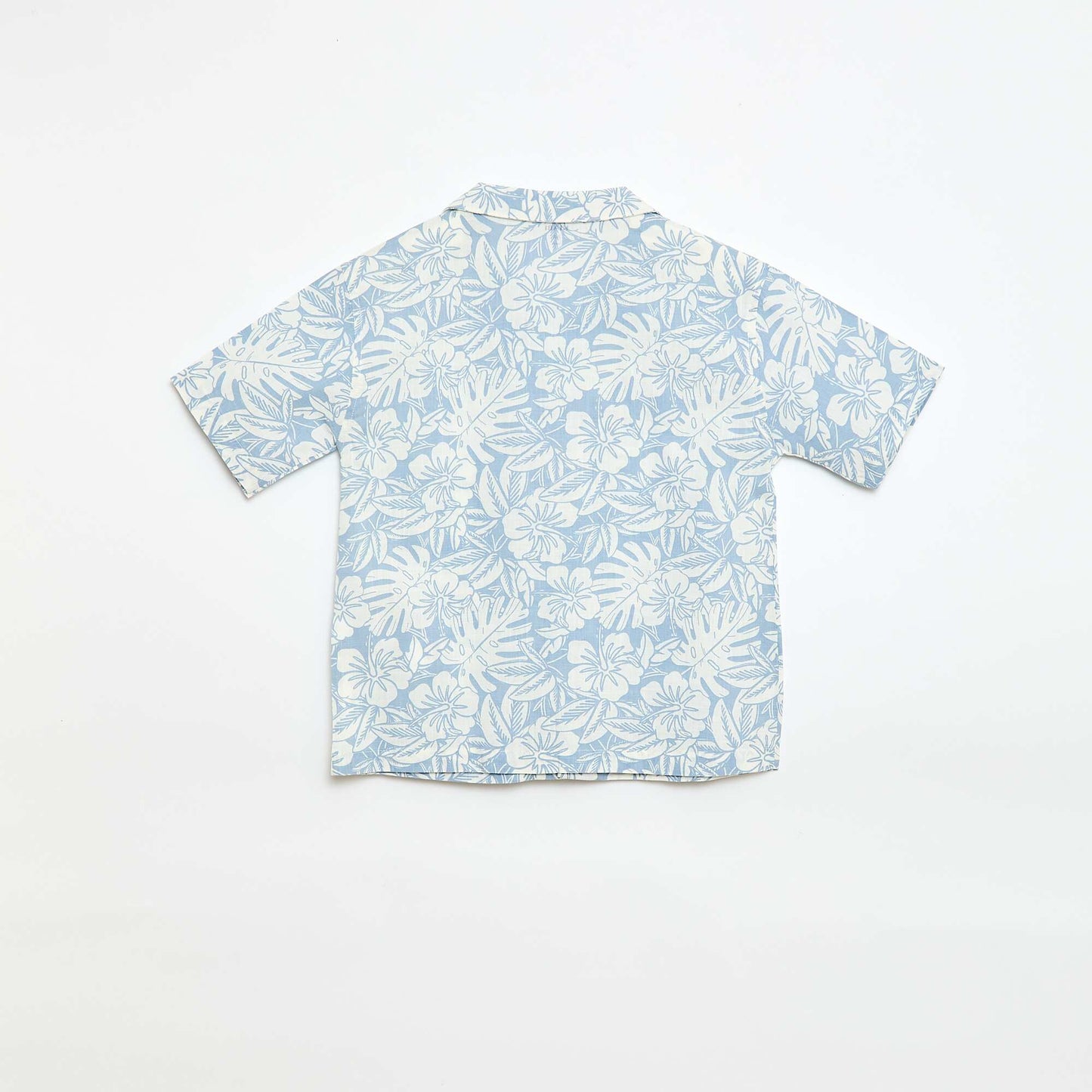 Regular Fit Short-Sleeve Cotton Shirt BLUE