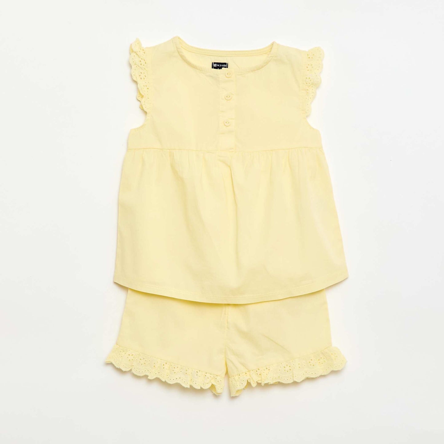 Short Tank Top and Shorts Pajama Set - 2 Pieces YELLOW