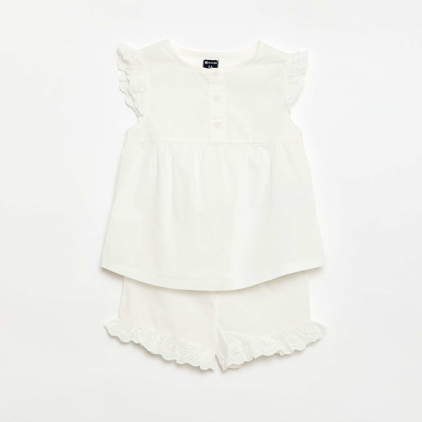 Short Tank Top and Shorts Pajama Set - 2 Pieces WHITE