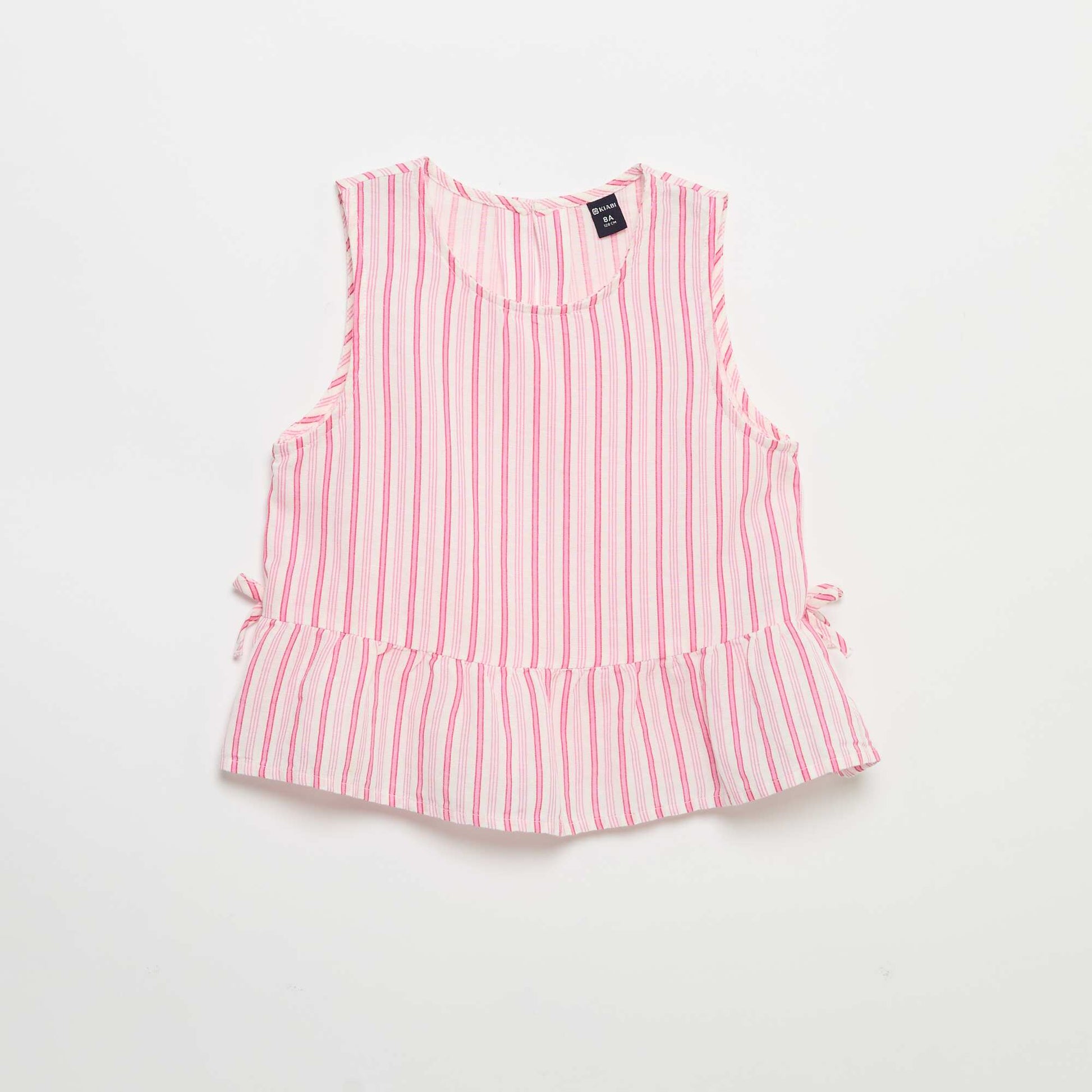 Striped blouse with fancy bows PINK